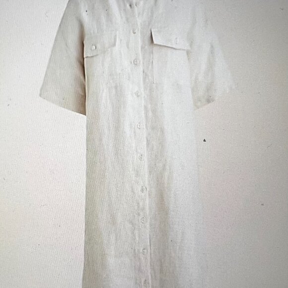 J.Crew - Utility Shirtdress, Linen, Color: Natural, S: S - Picture 3 of 14